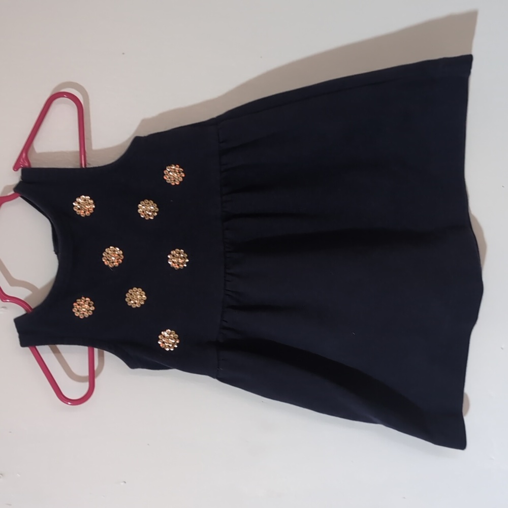 Oshkosh Navy blue dress with gold sequins